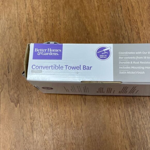 Better Homes & Gardens Convertible Towel Bar - Cameron - 18" w/6" Extension -NEW - Picture 2 of 7